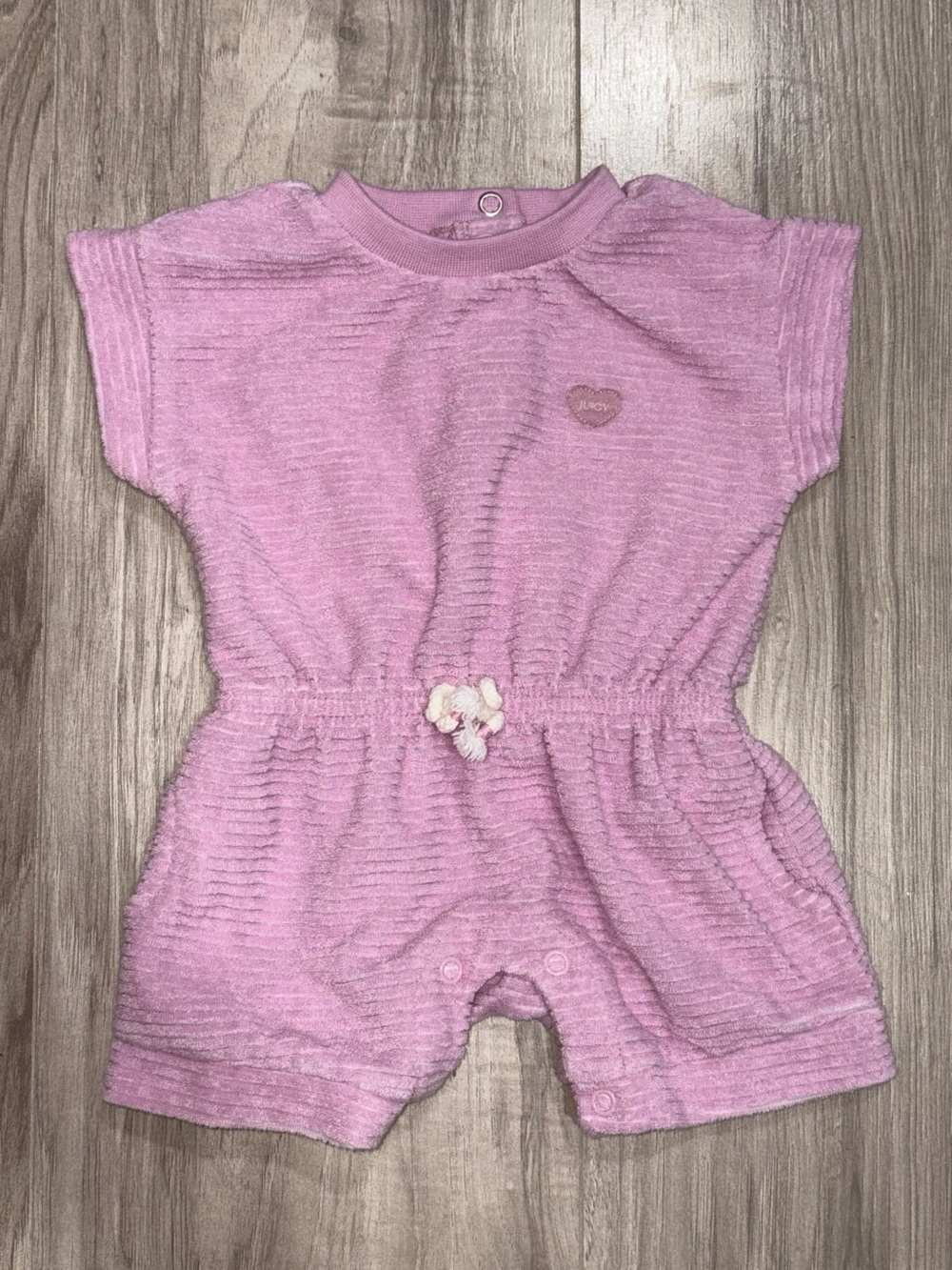 Y2K Vintage Babygirl Juicy Couture Pink Romper with Drawstring 0/3M